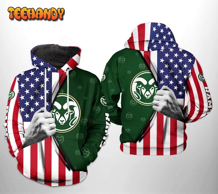 Colorado State Rams NCAA US FLag 3D Printed HoodieZipper Hoodie 0