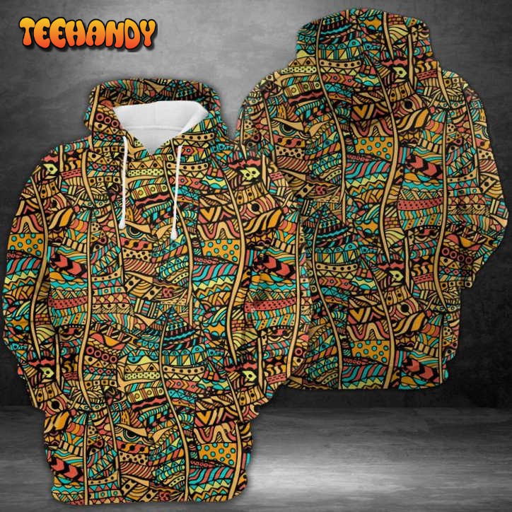 Colored Artistically Ethnic 3D Printed HoodieZipper Hoodie