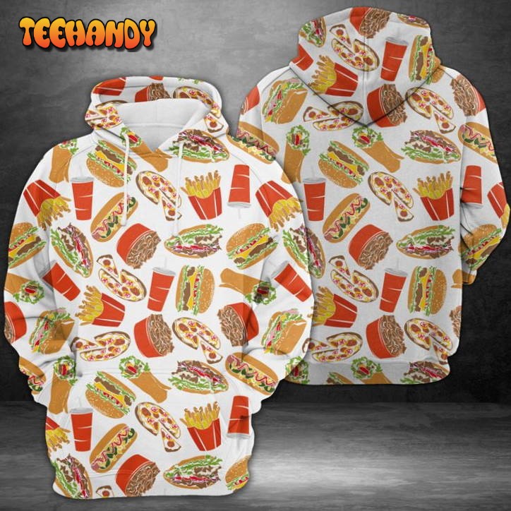 Colorful Burger 3D Printed HoodieZipper Hoodie