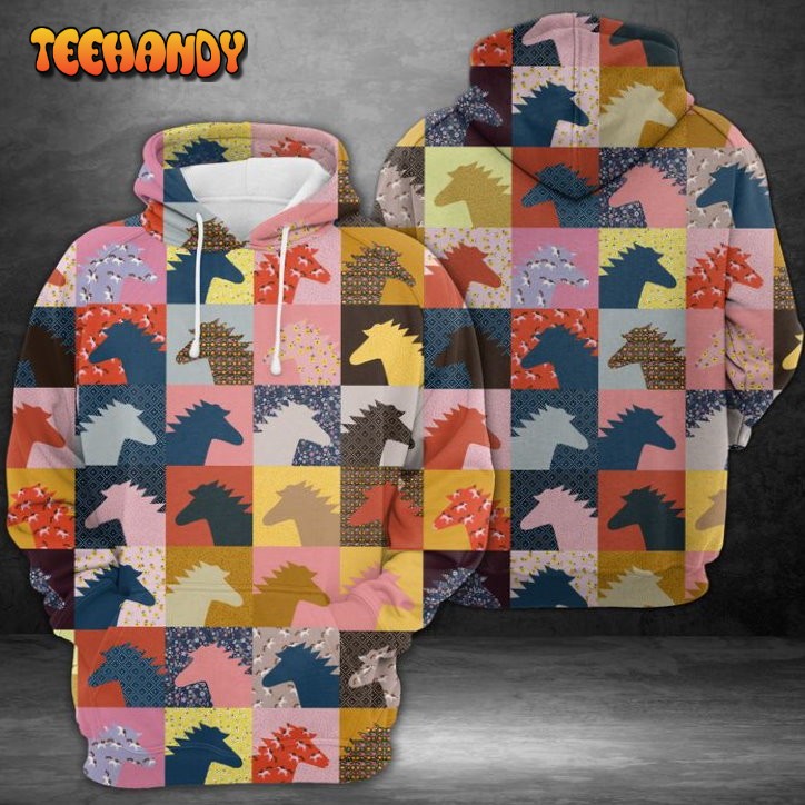 Colorful Horses 3D Printed HoodieZipper Hoodie