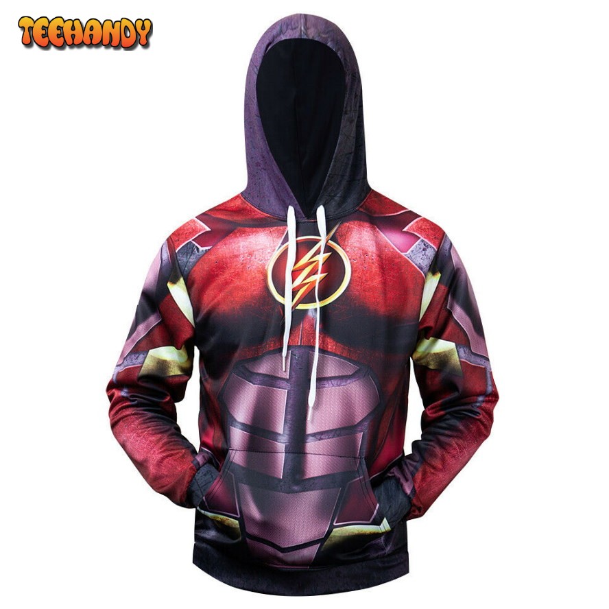 Costume Flash DC Suit Purple Mix 3D Printed HoodieZipper Hoodie