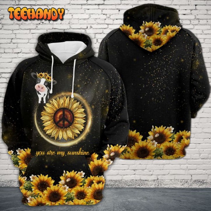 Cow With Sunflower 3D Printed HoodieZipper Hoodie