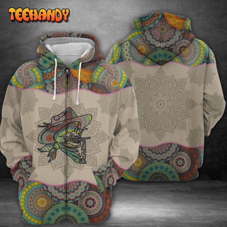 Cowboy Skull 3D Printed HoodieZipper Hoodie