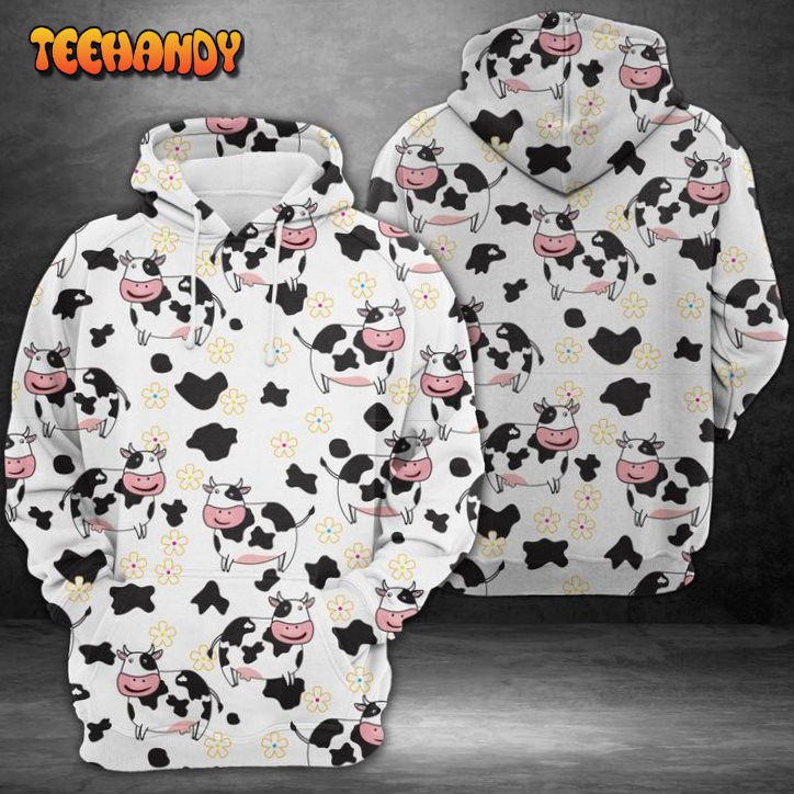 Cute Cow 3D Printed HoodieZipper Hoodie