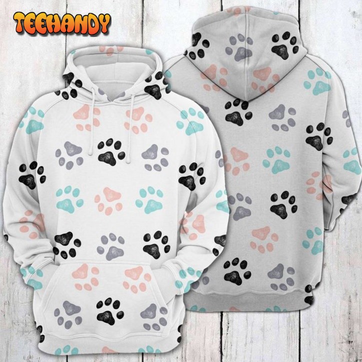 Cute Dog Paw 3D Printed HoodieZipper Hoodie