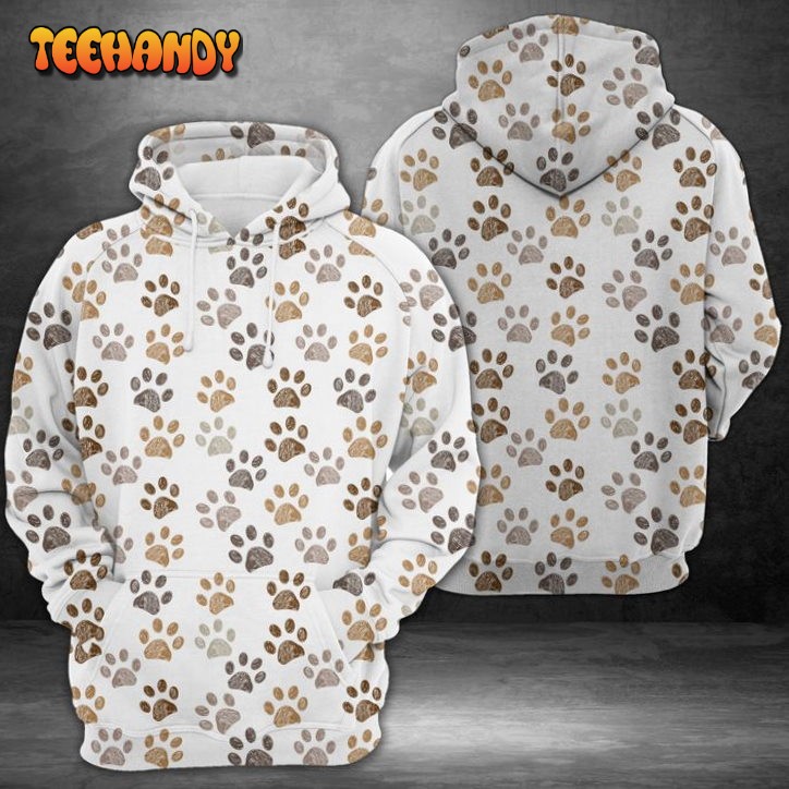 Cute Dog Paws 3D Printed HoodieZipper Hoodie