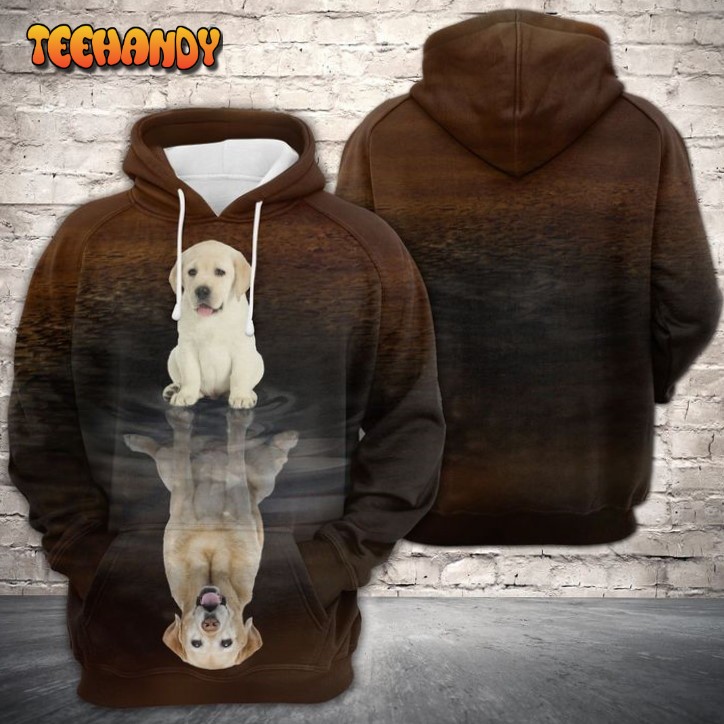 Cute Labrador Retriever Reflection 3D Printed HoodieZipper Hoodie