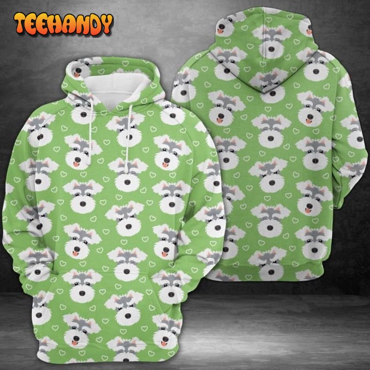 Cute Schnauzer Dog Emoticons 3D Printed HoodieZipper Hoodie