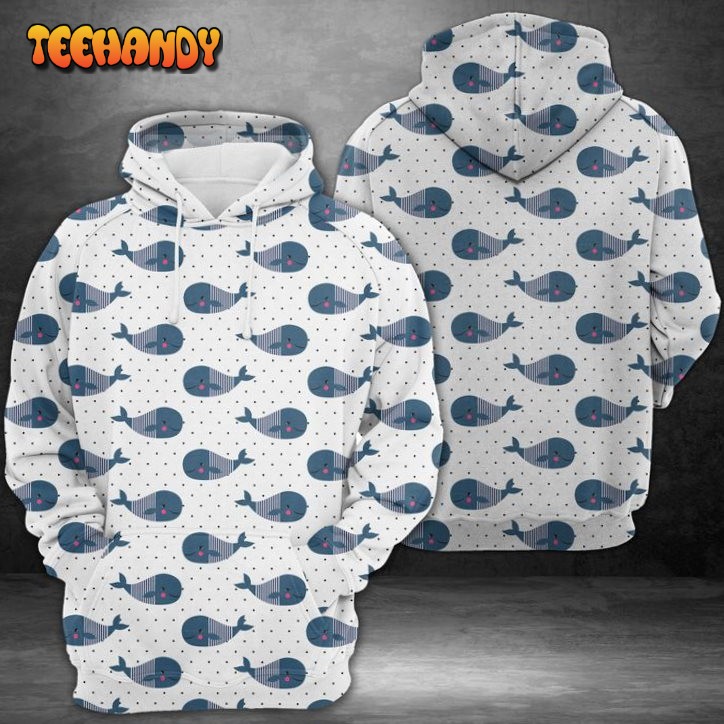 Cute Whales 3D Printed HoodieZipper Hoodie