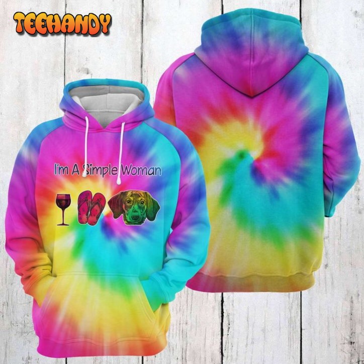 Dachshund Tie Dye 3D Printed HoodieZipper Hoodie