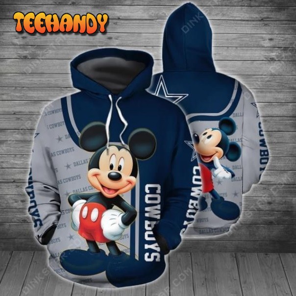 Dallas Cowboys Mickey 3D Printed HoodieZipper Hoodie