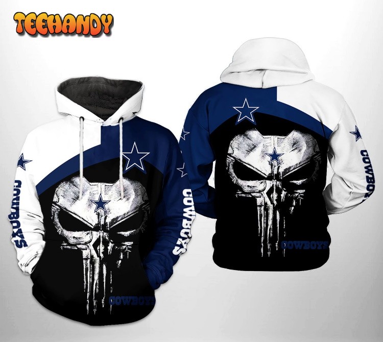 Dallas Cowboys NFL Skull Punisher Team 3D Printed HoodieZipper Hoodie