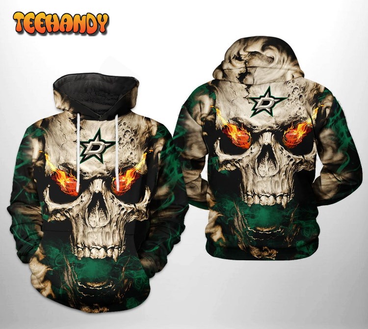 Dallas Stars NHL Skull 3D Printed HoodieZipper Hoodie