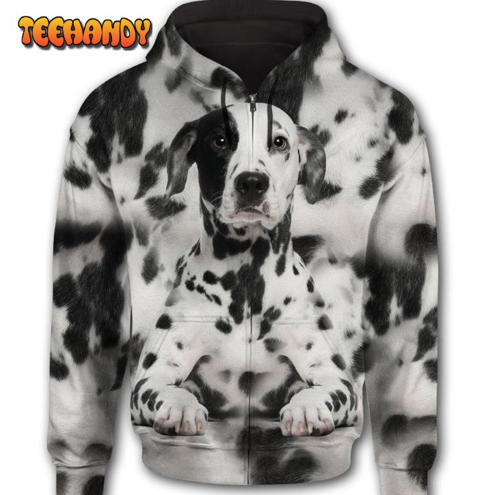 Dalmatian Cute Dog Face 3D Printed HoodieZipper Hoodie