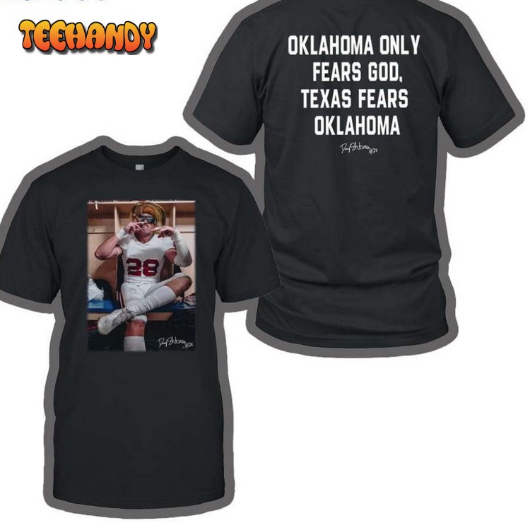 Danny Stutsman 28 Sooners Oklahoma Only Fears God Texas Fears Oklahoma Shirt