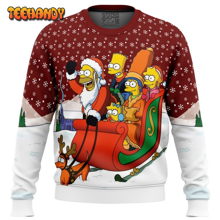 Dashing Through the Snow The Simpsons Ugly Christmas Sweater