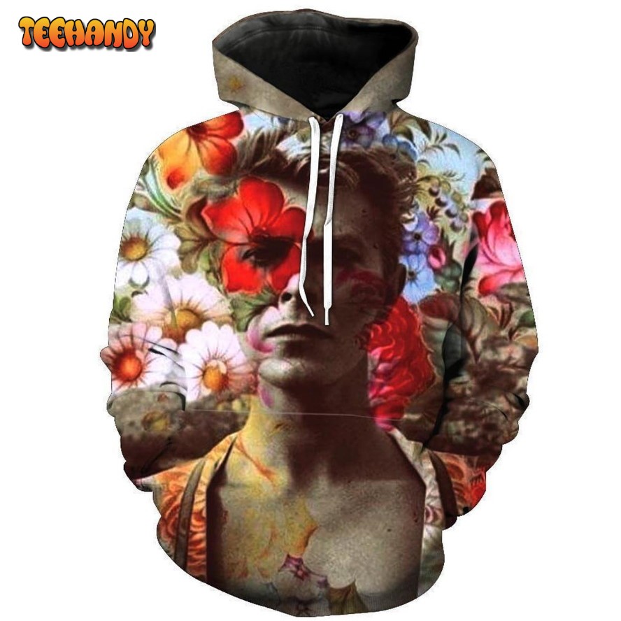 David Bowie Flower 3D Printed HoodieZipper Hoodie