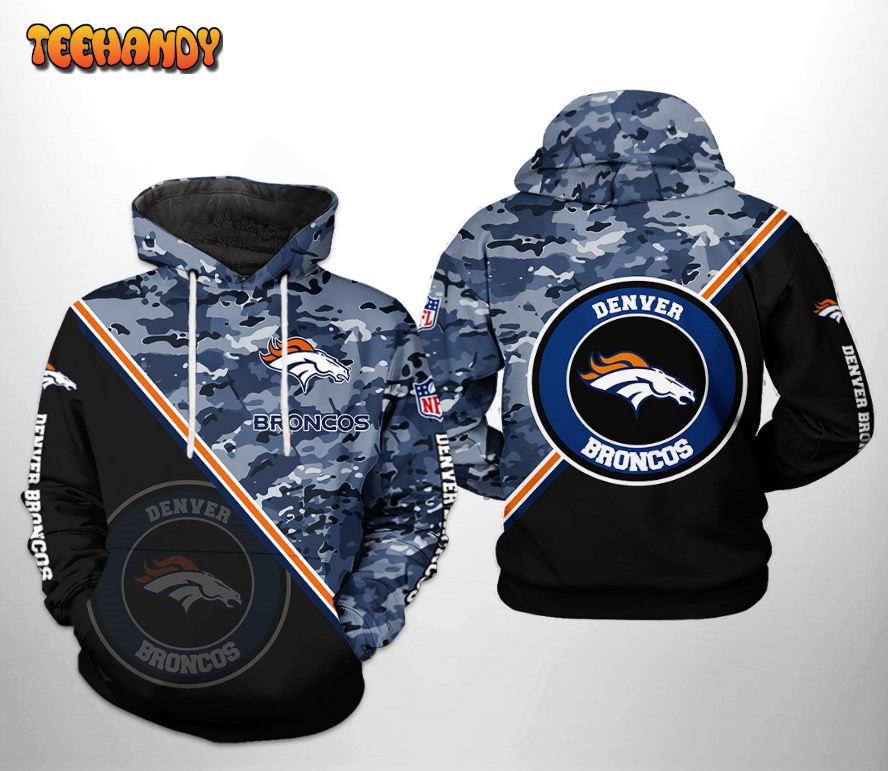 Denver Broncos NFL Camo Team 3D Printed HoodieZipper Hoodie