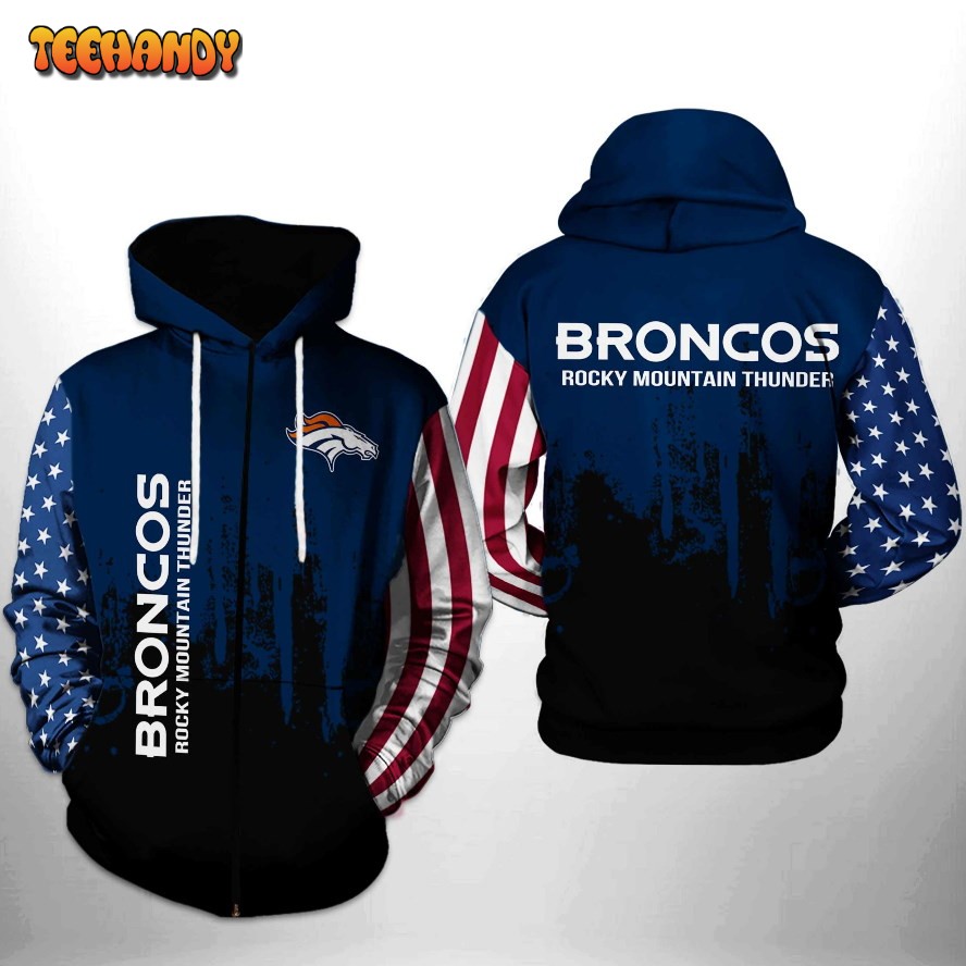 Denver Broncos NFL Team US 3D Printed HoodieZipper Hoodie