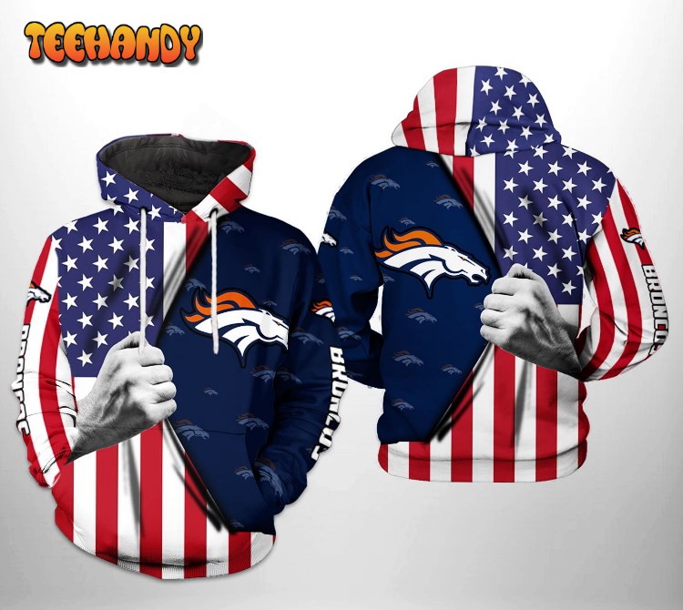 Denver Broncos NFL US Flag Team 3D Printed HoodieZipper Hoodie