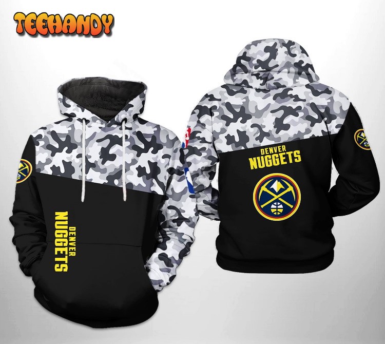 Denver Nuggets NBA Camo Veteran Team 3D Printed HoodieZipper Hoodie