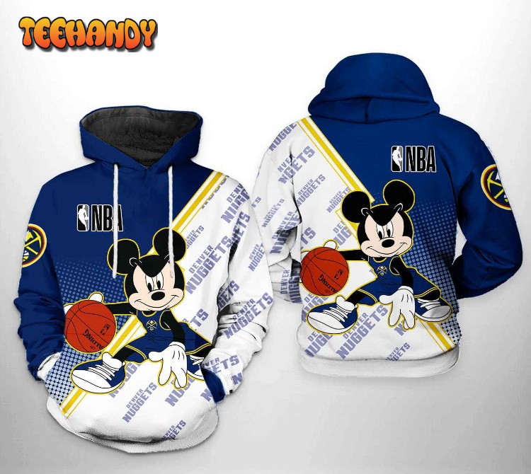 Denver Nuggets NBA Mickey 3D Printed HoodieZipper Hoodie