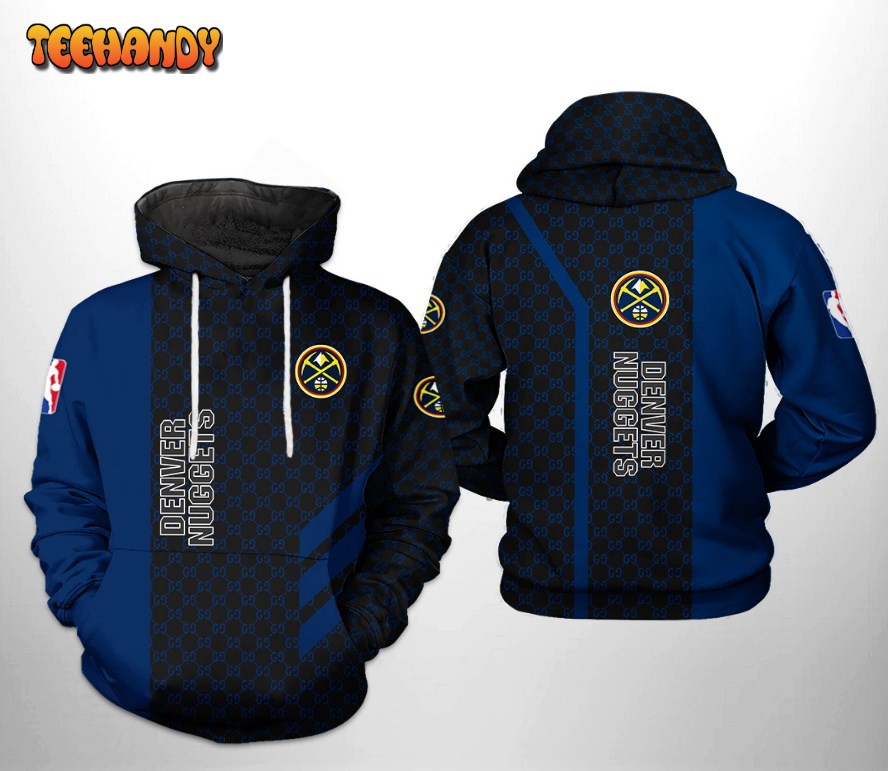 Denver Nuggets NBA Team Pattern Mix 3D Printed HoodieZipper Hoodie