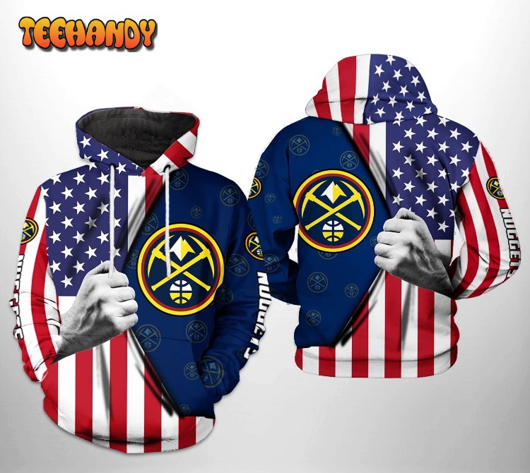 Denver Nuggets NBA US Flag Team 3D Printed HoodieZipper Hoodie