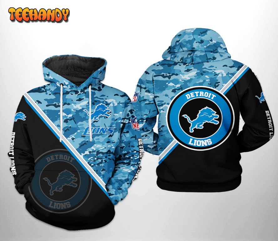 Detroit Lions NFL Camo Team 3D Printed HoodieZipper Hoodie