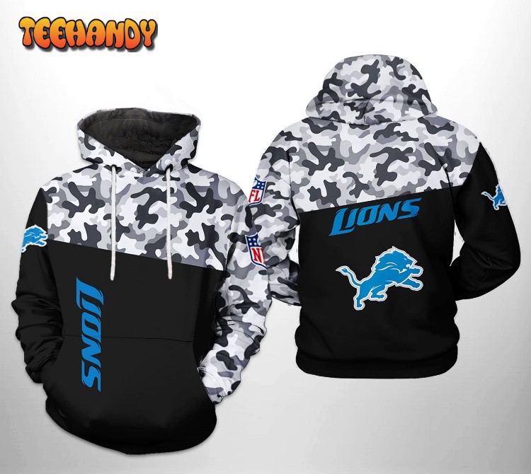 Detroit Lions NFL Camo Veteran Team 3D Printed HoodieZipper Hoodie