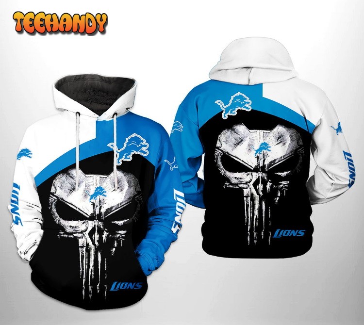 Detroit Lions NFL Skull Punisher Team 3D Printed HoodieZipper Hoodie