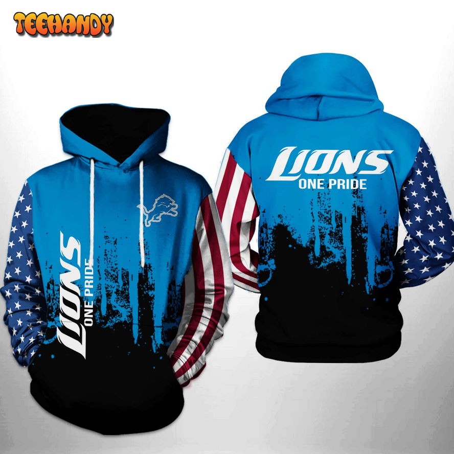 Detroit Lions NFL Team US 3D Printed HoodieZipper Hoodie