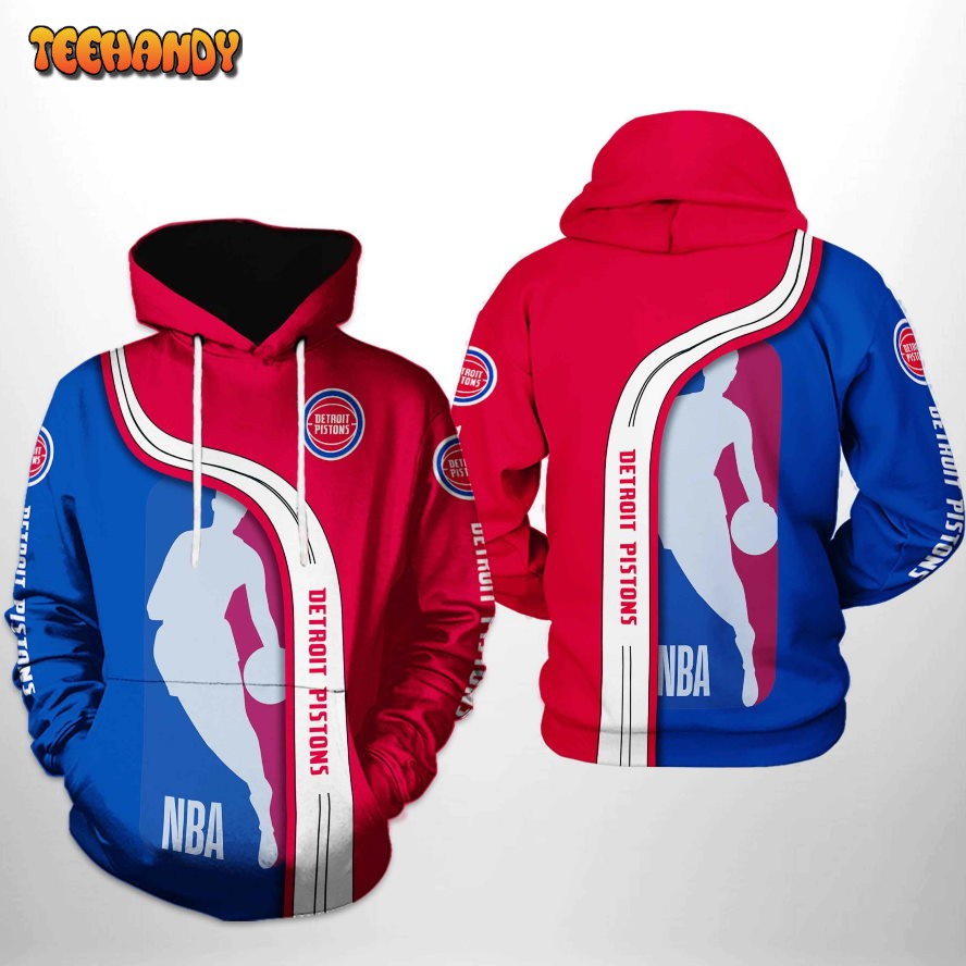 Detroit Pistons NBA Team 3D Printed HoodieZipper Hoodie