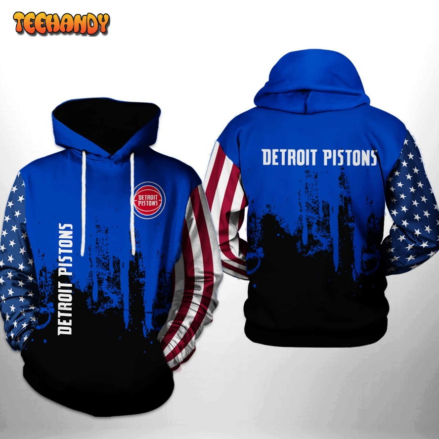 Detroit Pistons NBA Team US 3D Printed HoodieZipper Hoodie