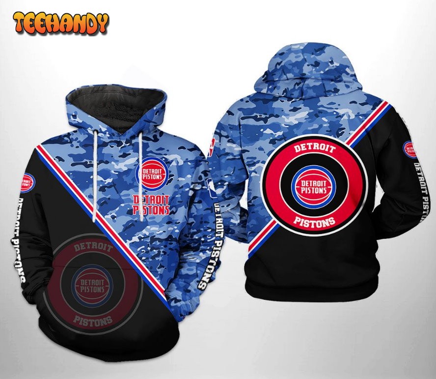 Detroit Pistons NBA US Camo Team 3D Printed HoodieZipper Hoodie