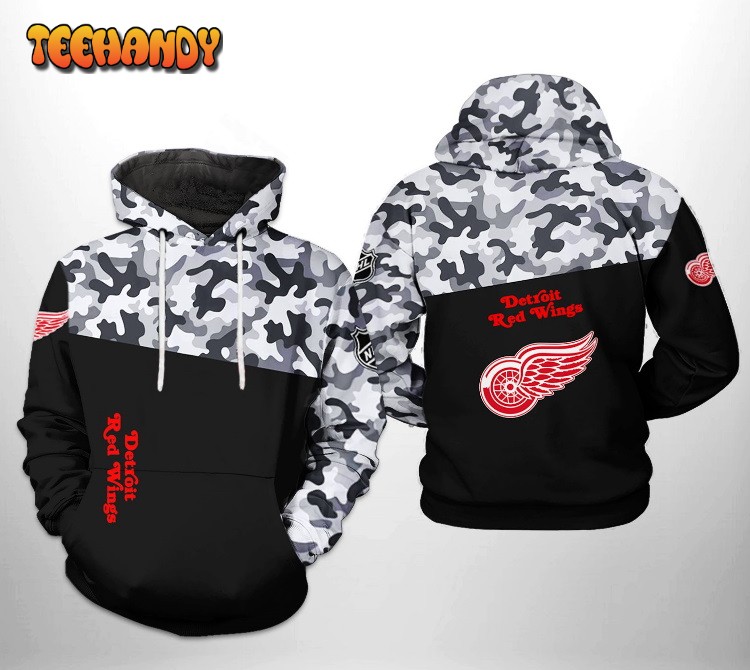 Detroit Red Wings Camo Veteran 3D Printed HoodieZipper Hoodie