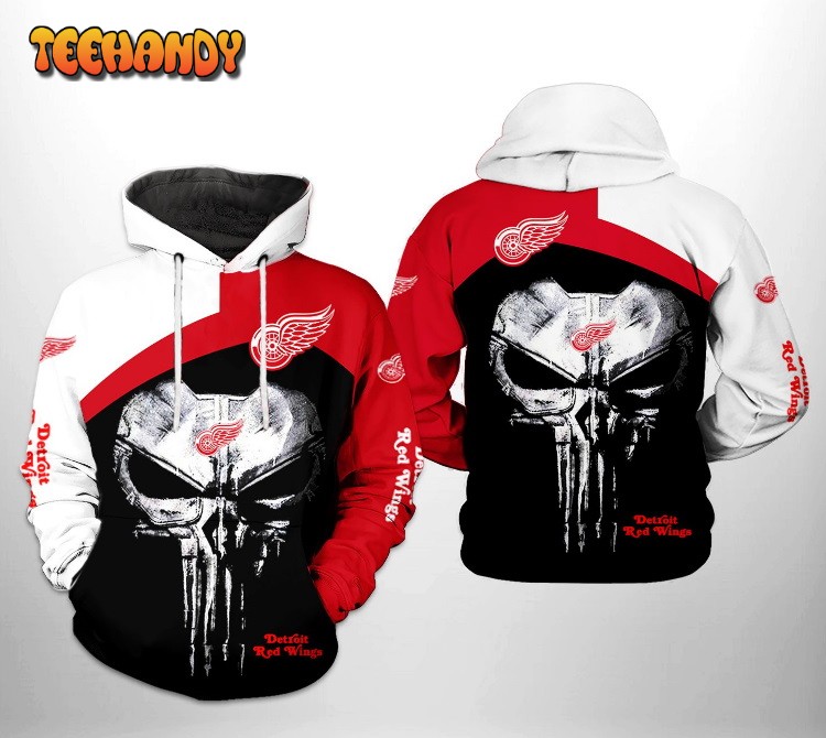 Detroit Red Wings Skull Punisher 3D Printed HoodieZipper Hoodie