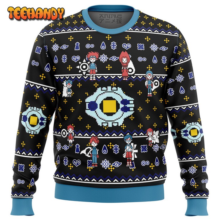 Digimon characters Ugly Christmas Sweater