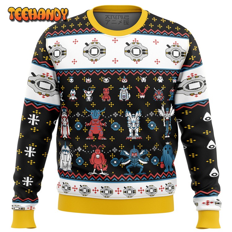 Digimon Sprites Ugly Christmas Sweater