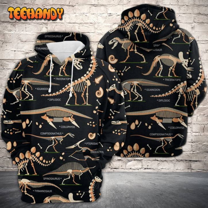 Dinosaur Skeleton 3D Printed HoodieZipper Hoodie