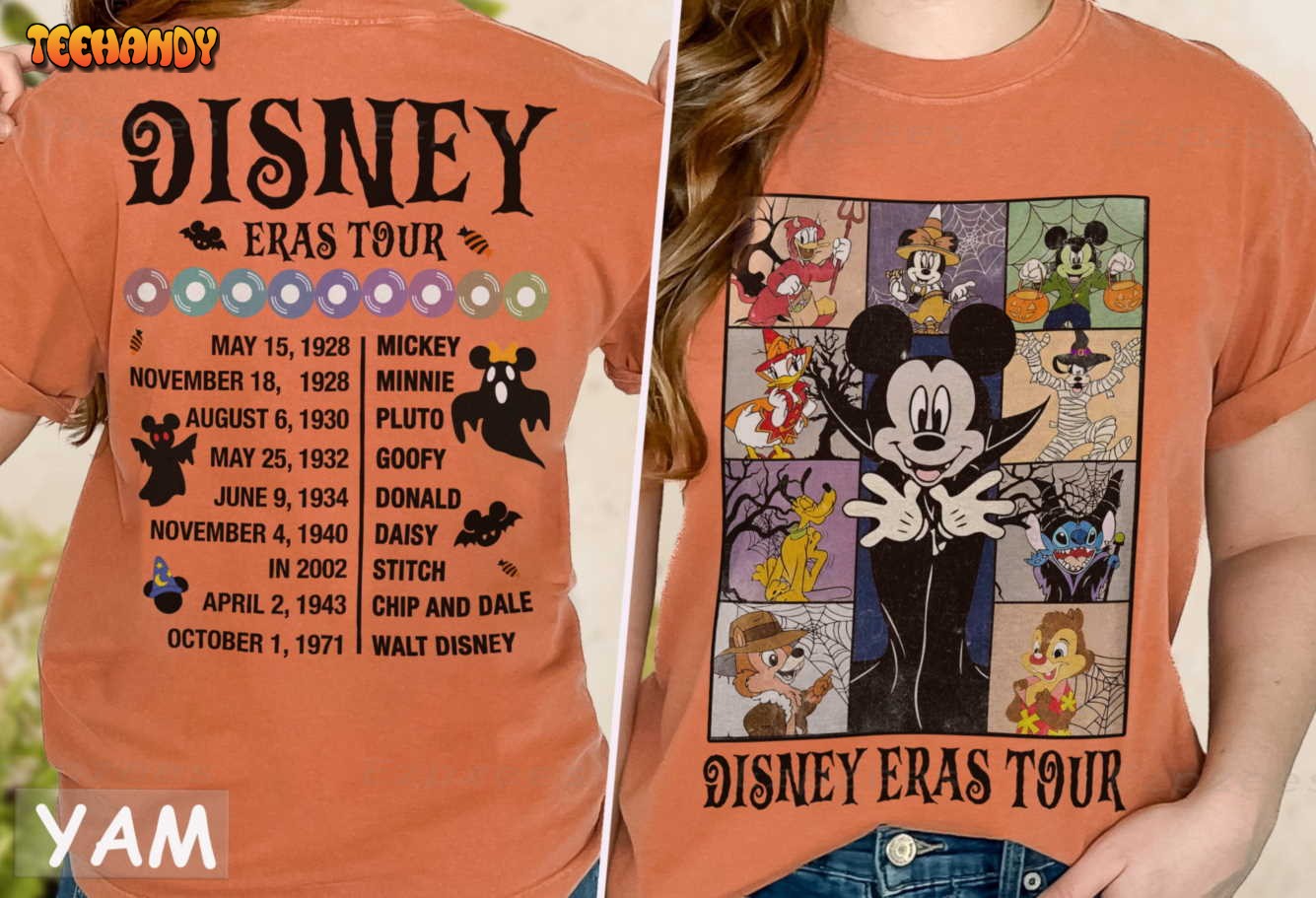 Disney Eras Tour Comfort Colors Shirt, Mickey and Friends Halloween Shirt