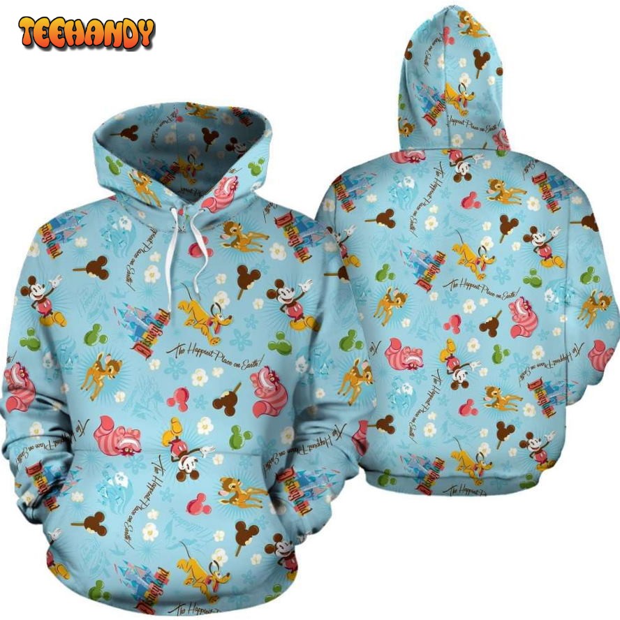 Disney Land The Happiest Place On Earth 3D Printed HoodieZipper Hoodie