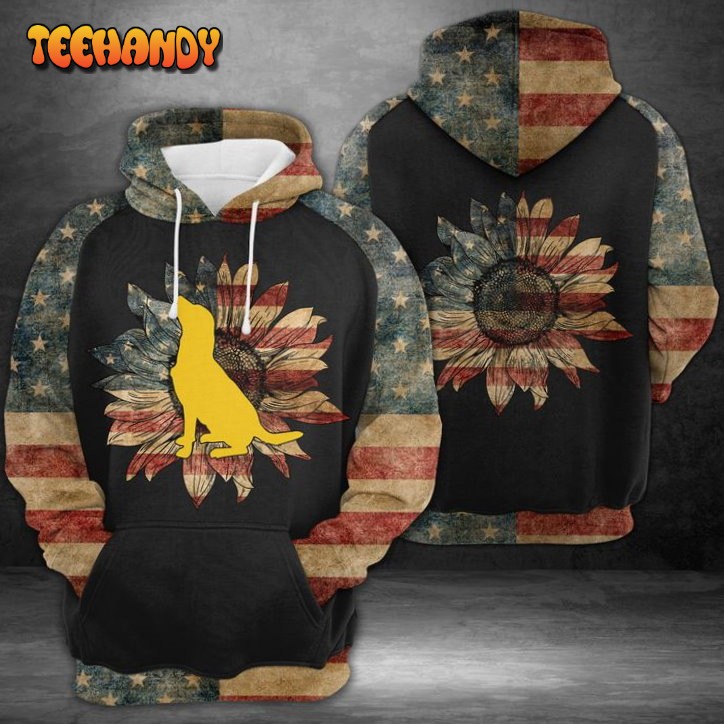 Dog American Flag 3D Printed HoodieZipper Hoodie