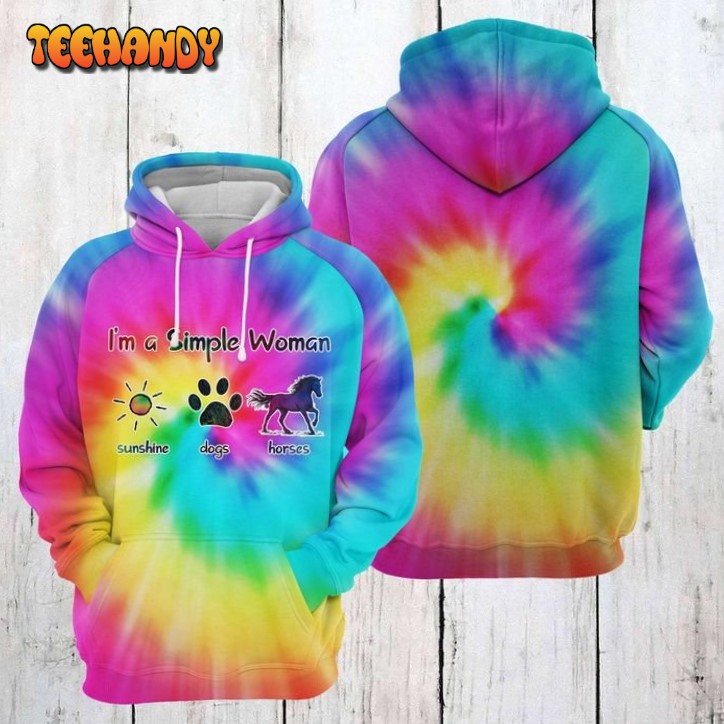 Dog Horse Tie Dye 3D Printed HoodieZipper Hoodie