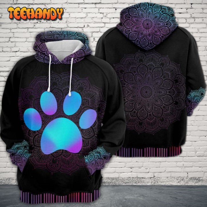 Dog Pawprint Zen Pattern 3D Printed HoodieZipper Hoodie