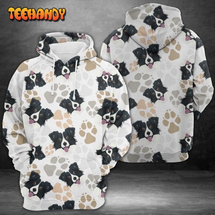 Dog Paws Border Collie 3D Printed HoodieZipper Hoodie