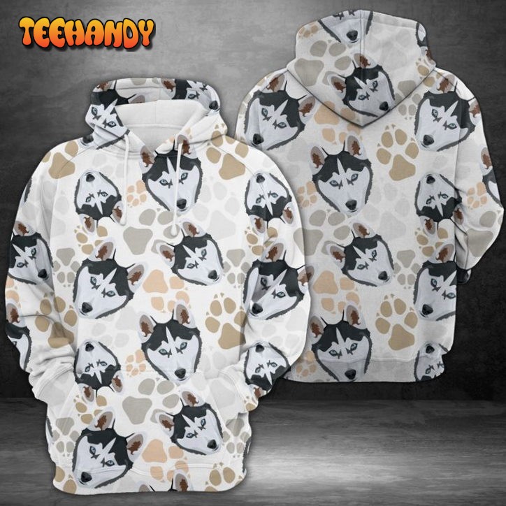 Dog Paws Husky 3D Printed HoodieZipper Hoodie