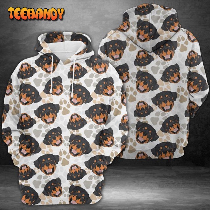 Dog Paws Rottweiler 3D Printed HoodieZipper Hoodie