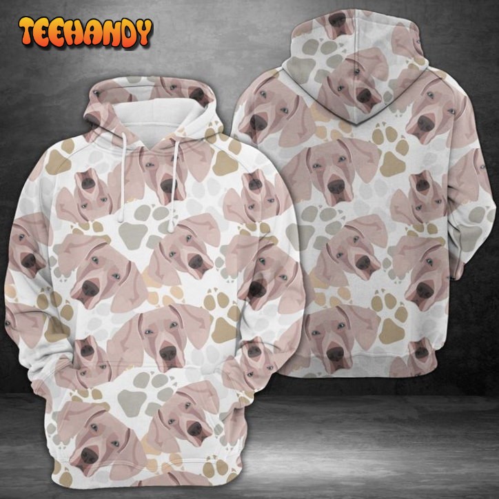 Dog Paws Weimaraner 3D Printed HoodieZipper Hoodie