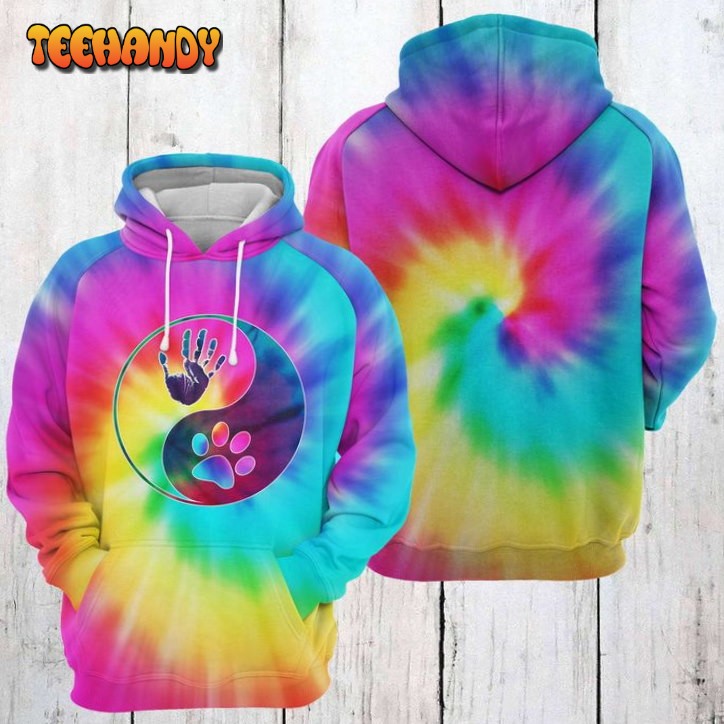 Dog Yinyang Tie Dye 3D Printed HoodieZipper Hoodie